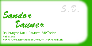 sandor dauner business card